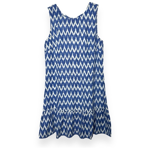 J. Crew Dresses & Skirts - 3/$20 💥 J.Crew Blue and White Linen Cotton Blend A-Line Sleeveless Dress Small